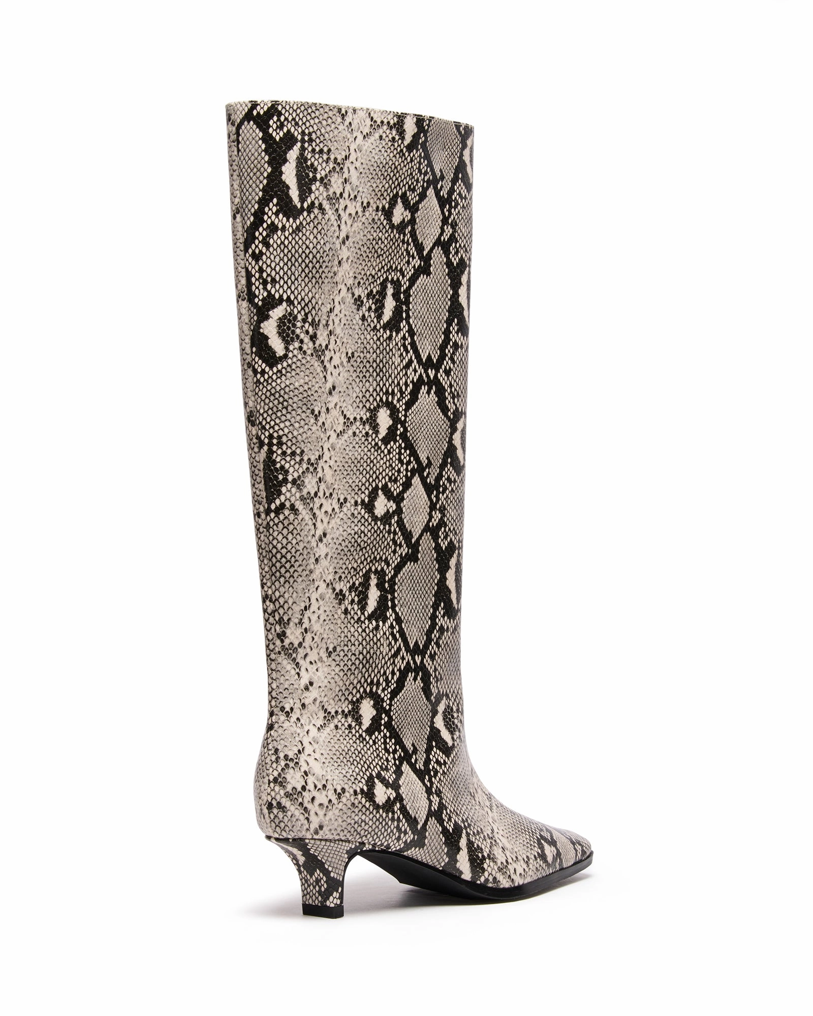 Spicy Tall Boot Black/White Snake