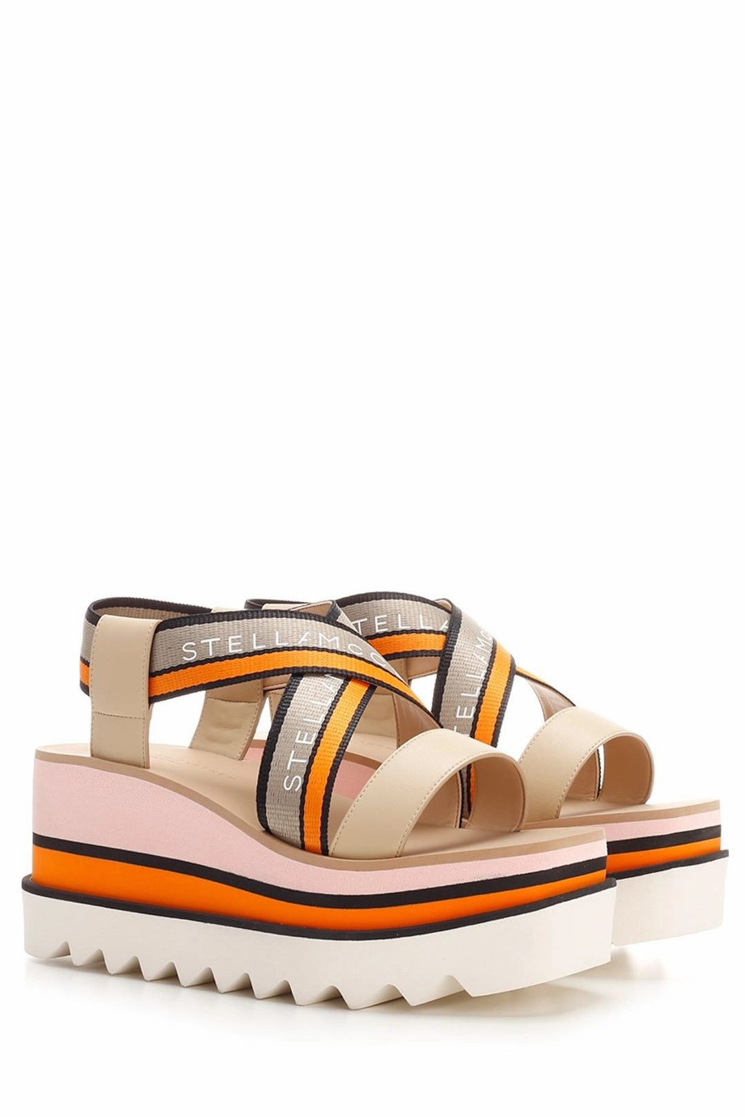 Stella McCartney Crossover Strap Platform Sandals