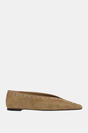 suede lace-up ballerinas