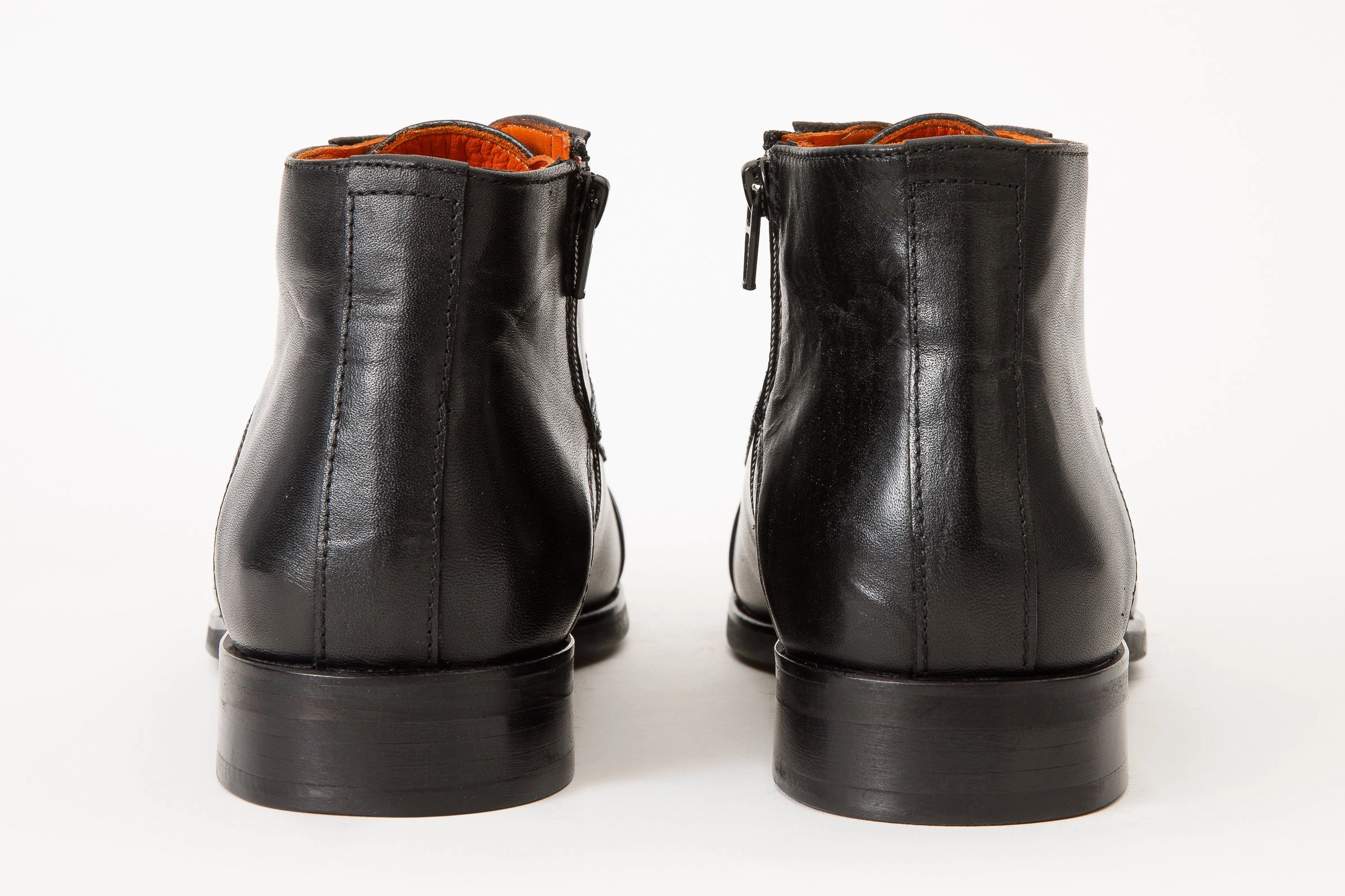 The Albury Black Cap-Toe Derby Lace-Up  Men Boot with a Zipper Final Sale!