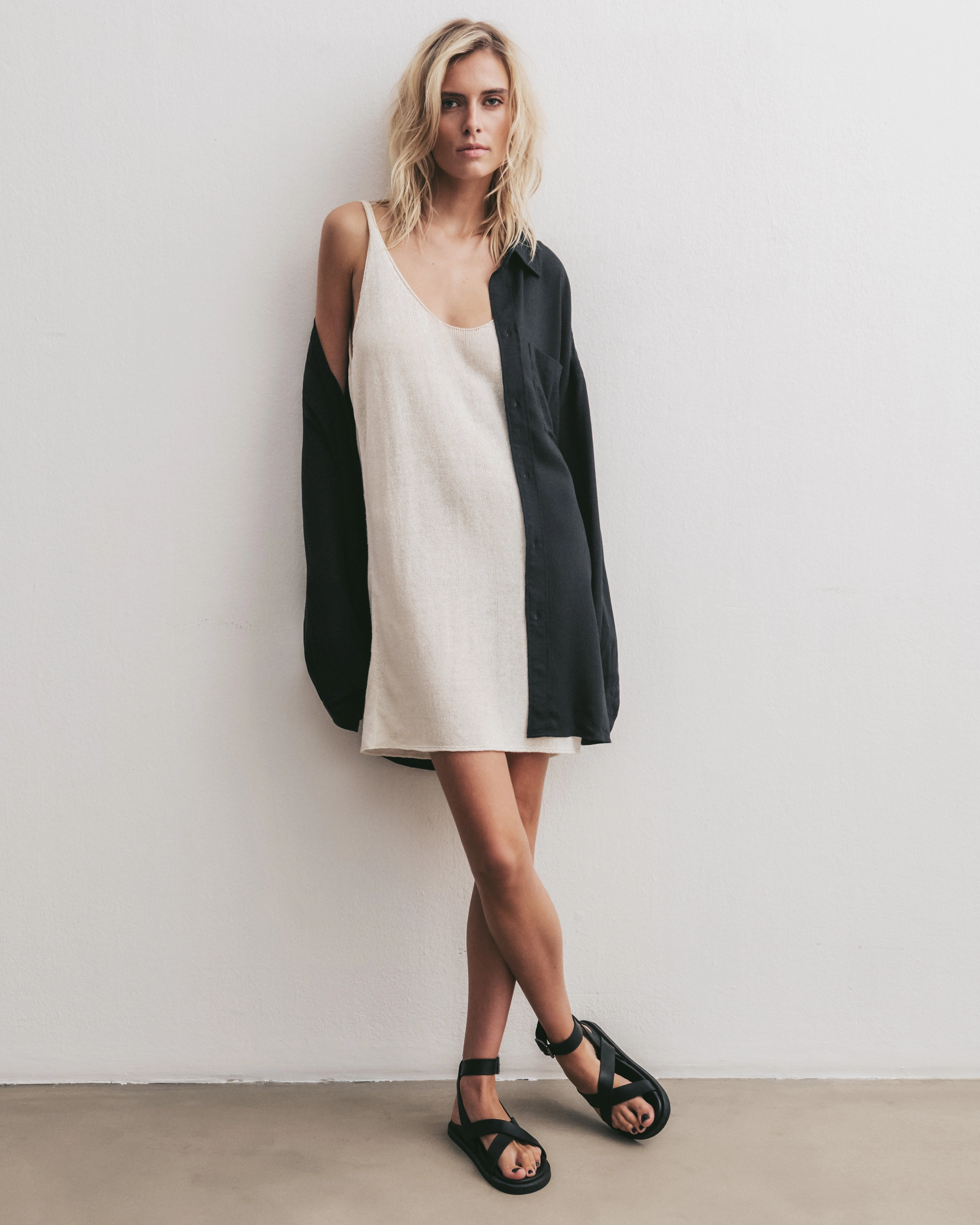 The Black Strappy Leather Sandals