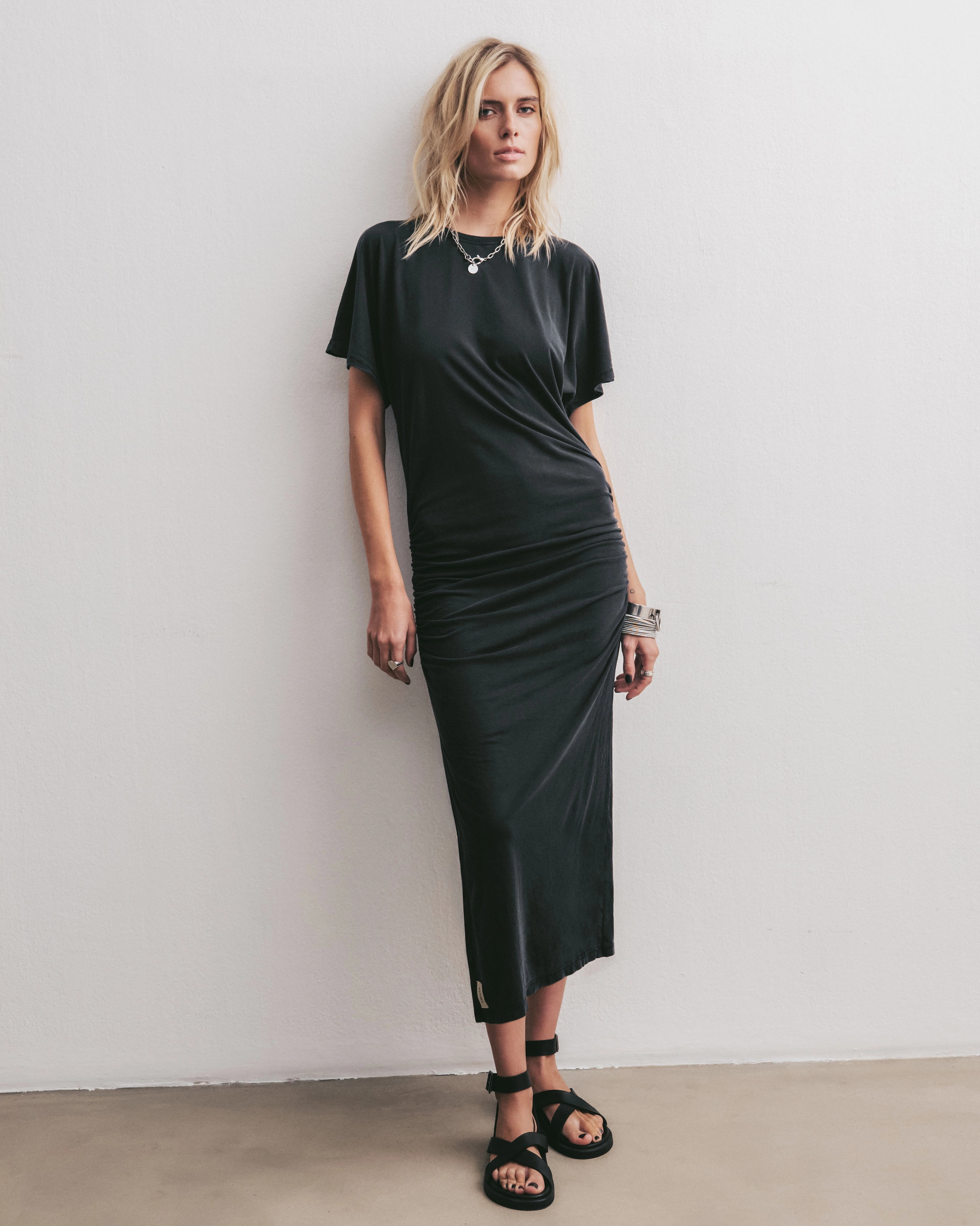 The Black Strappy Leather Sandals