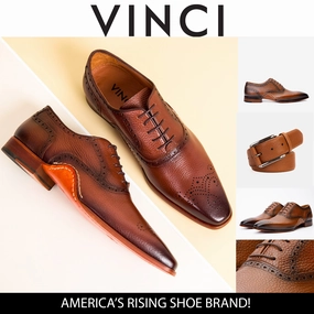 The Draco Handmade Tan Semi Brogue Oxford Men Shoe