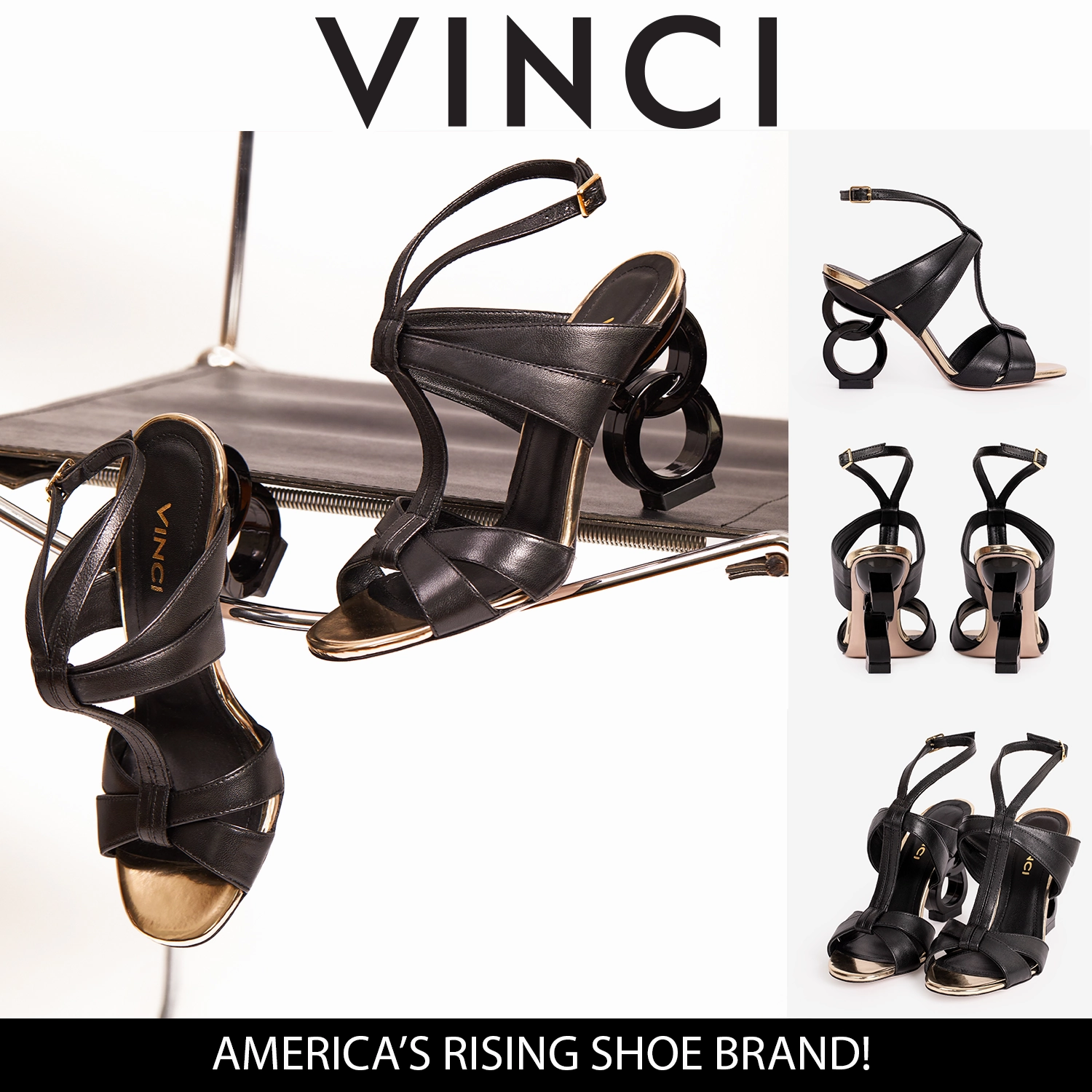 The Duffryn Black T-Strap Leather Women Sandal