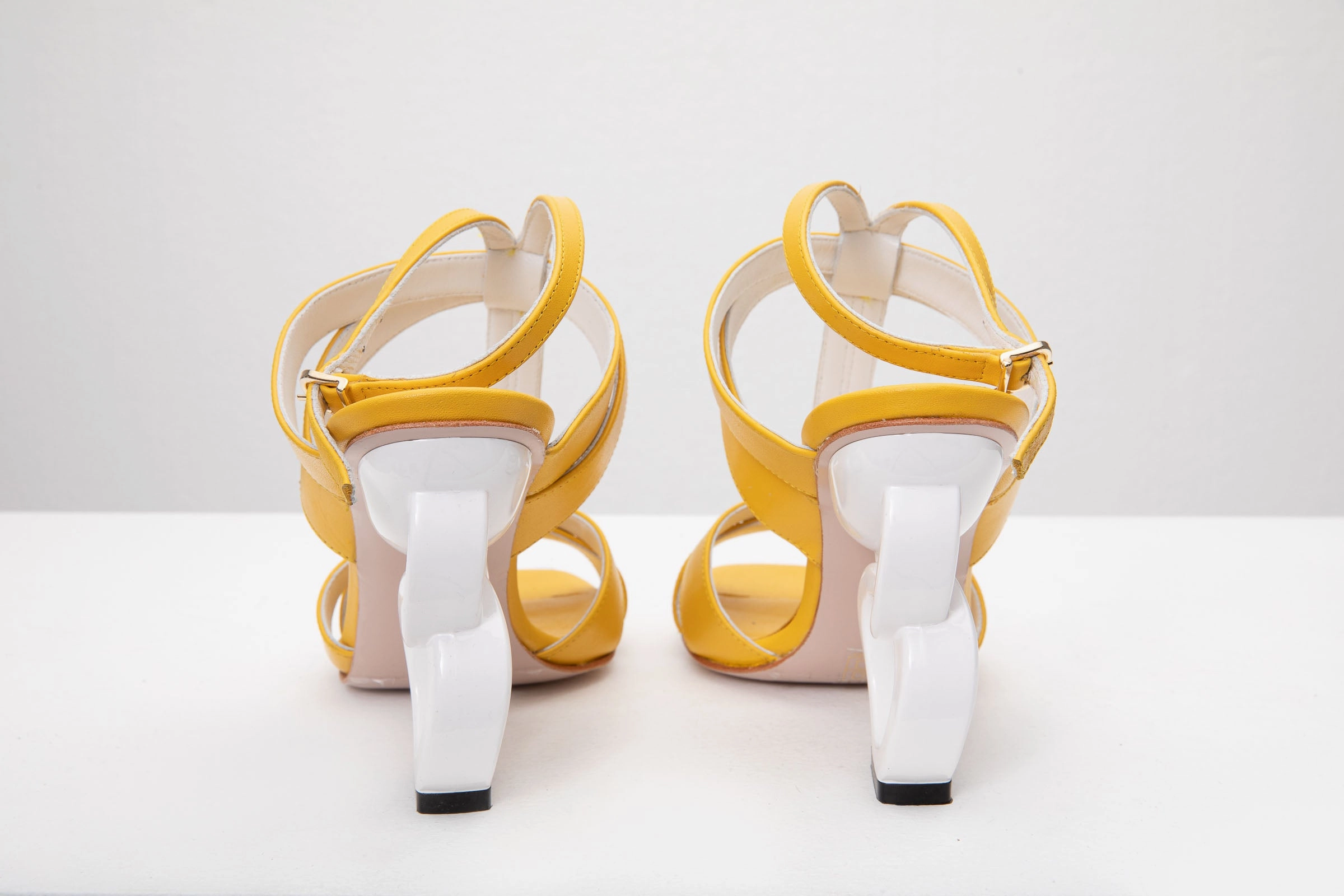 The Duffryn Yellow T-Strap Leather Women Sandal