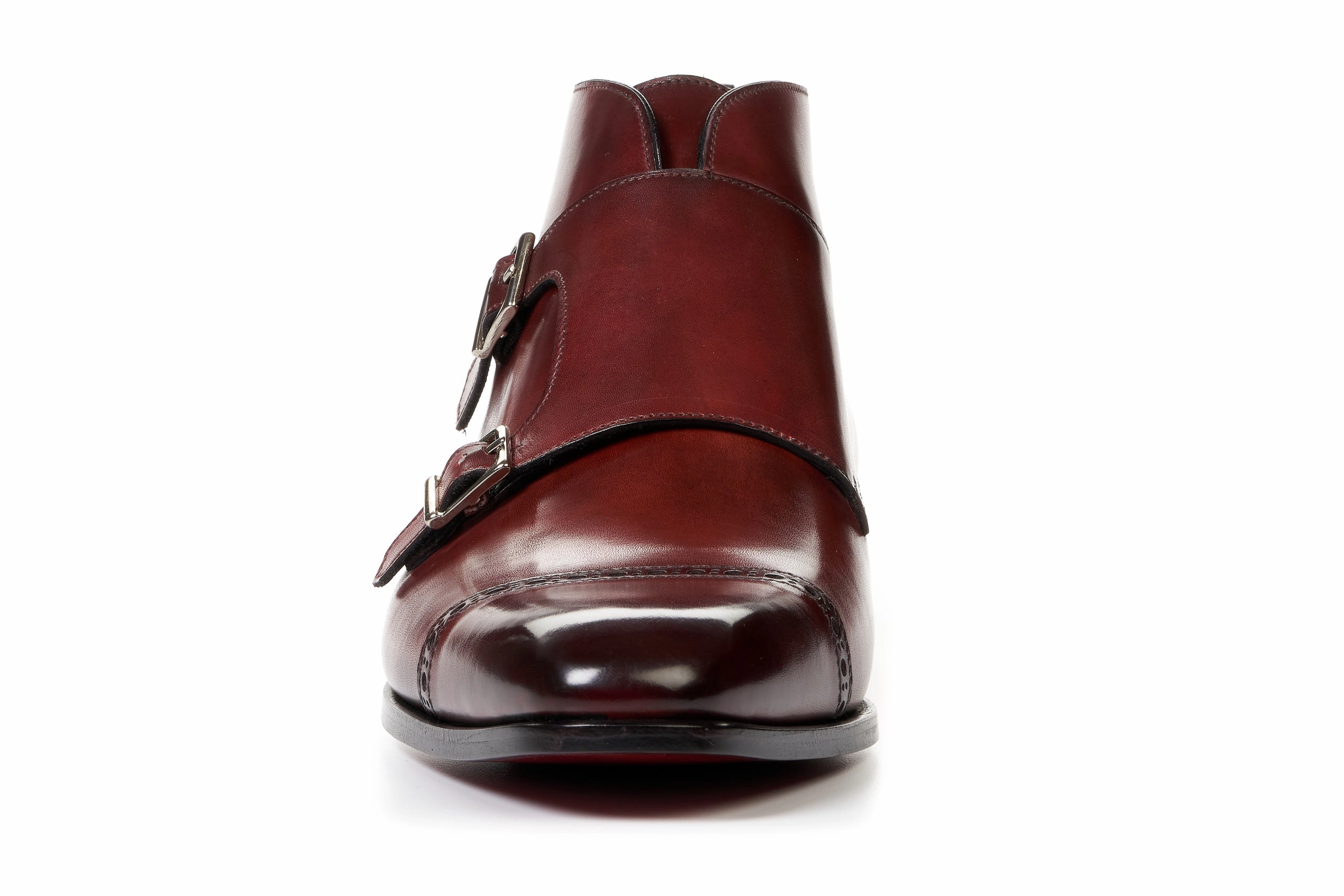 The Heston Double Monk Strap Boot - Oxblood