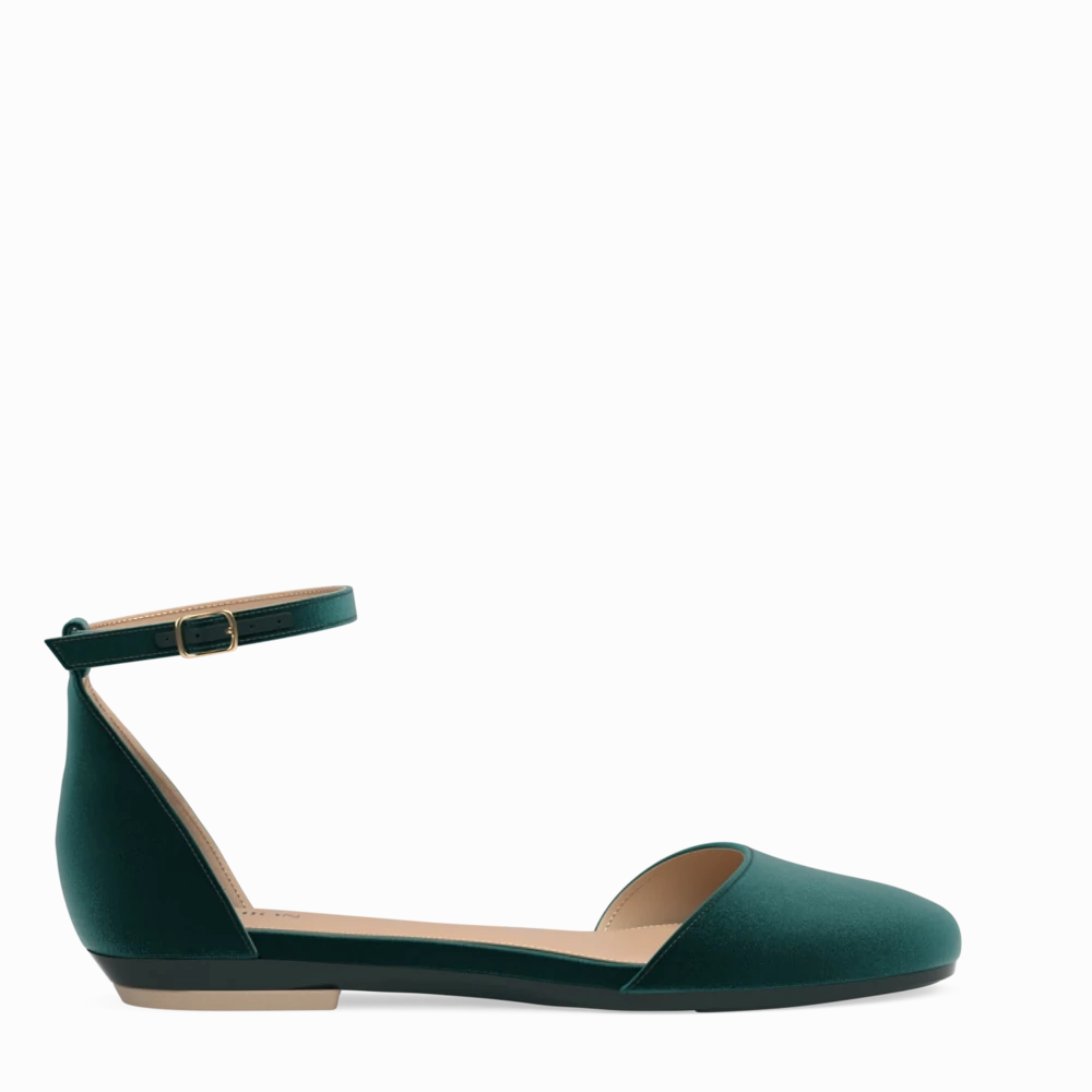 The Jocelyn - Forest Velvet Flat - FINAL SALE