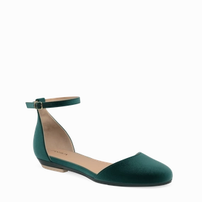 The Jocelyn - Forest Velvet Flat - FINAL SALE