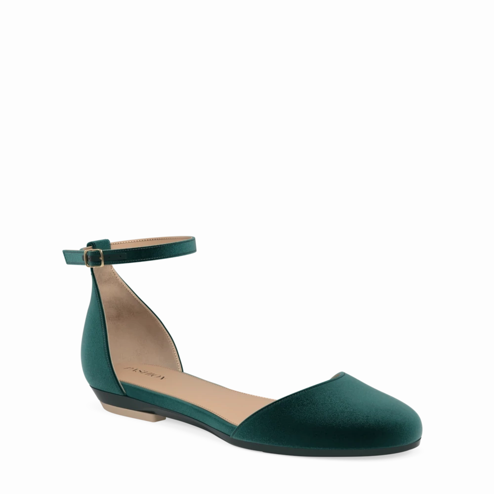 The Jocelyn - Forest Velvet Flat - FINAL SALE