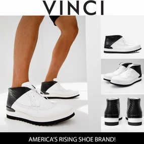 The Kagan White Wingtip Chukka Men Sneaker Boot