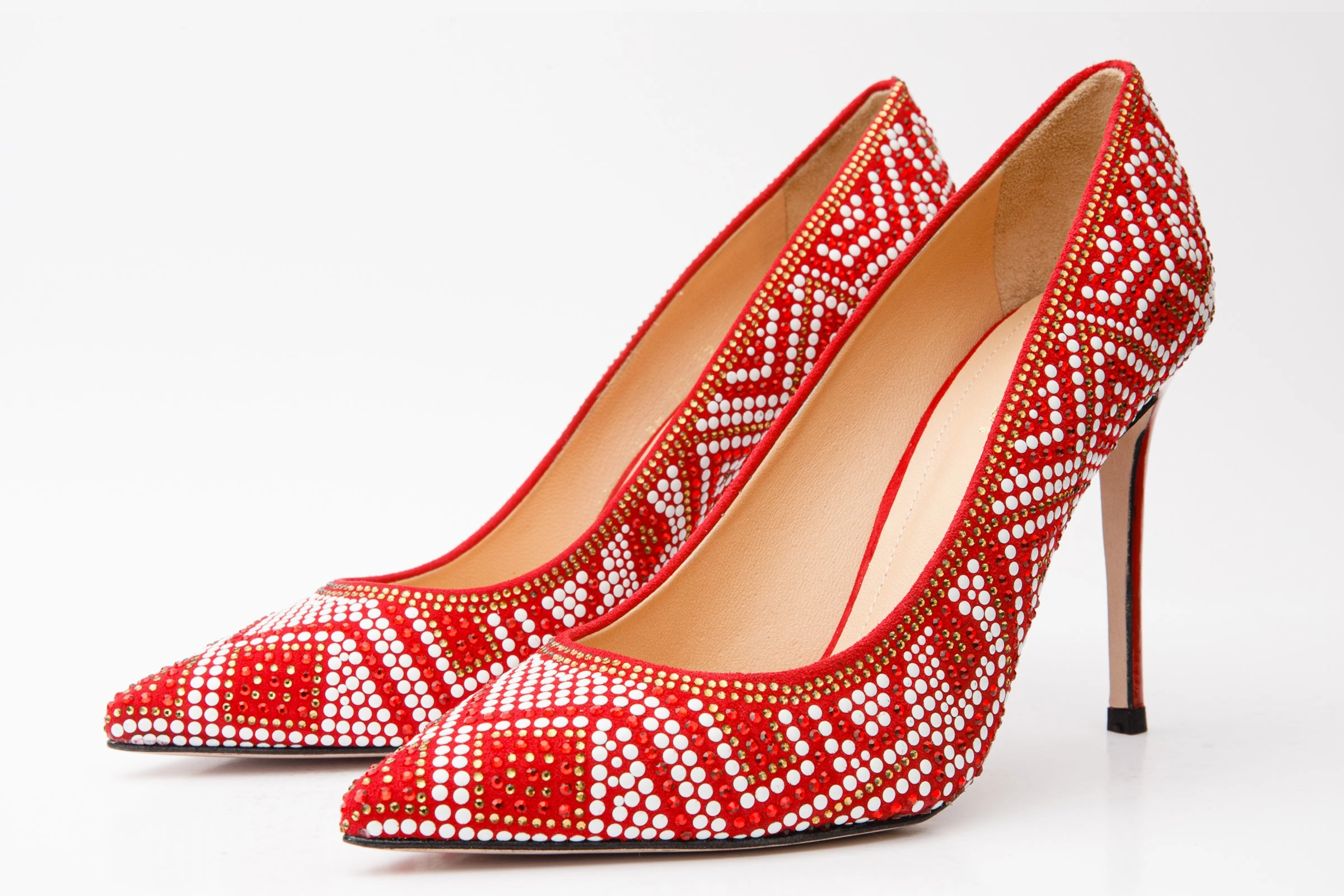 The Nampula Red Glitter Leather Pump Women Shoe