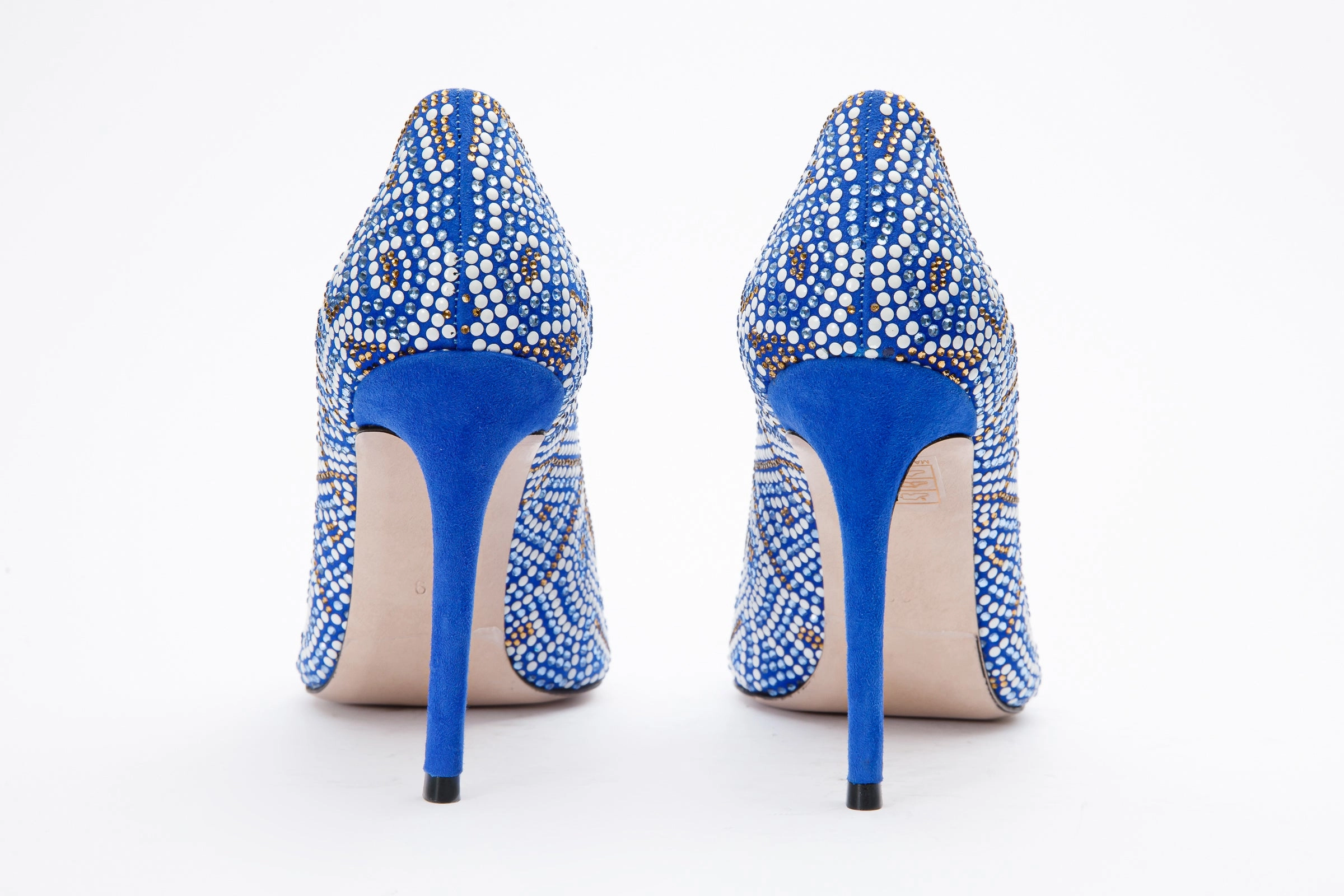 The Nampula Sax Blue Glitter Leather Pump Women Shoe