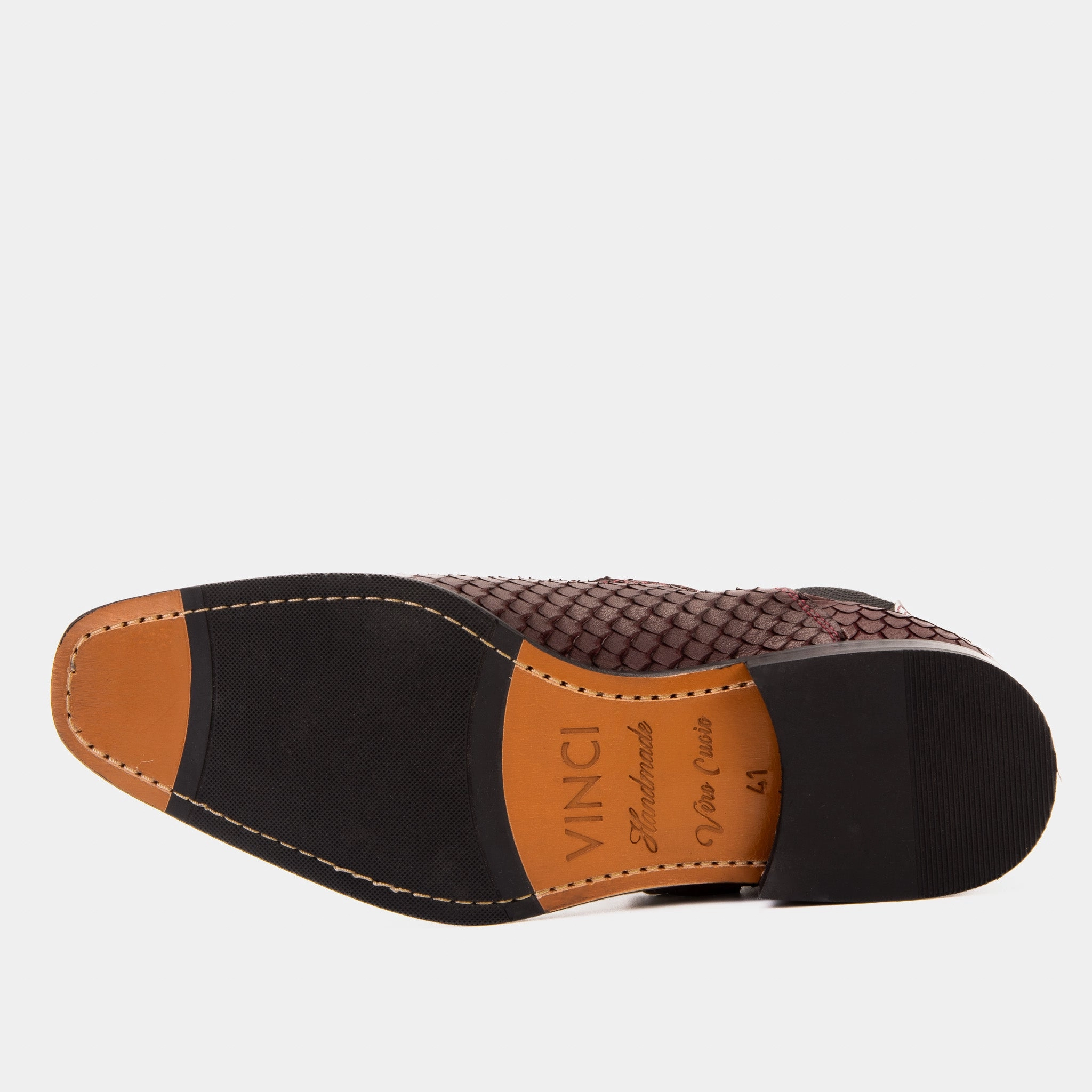 The Orion Burgundy Snakeskin Pattern Leather Double Monk Strap Men Boot