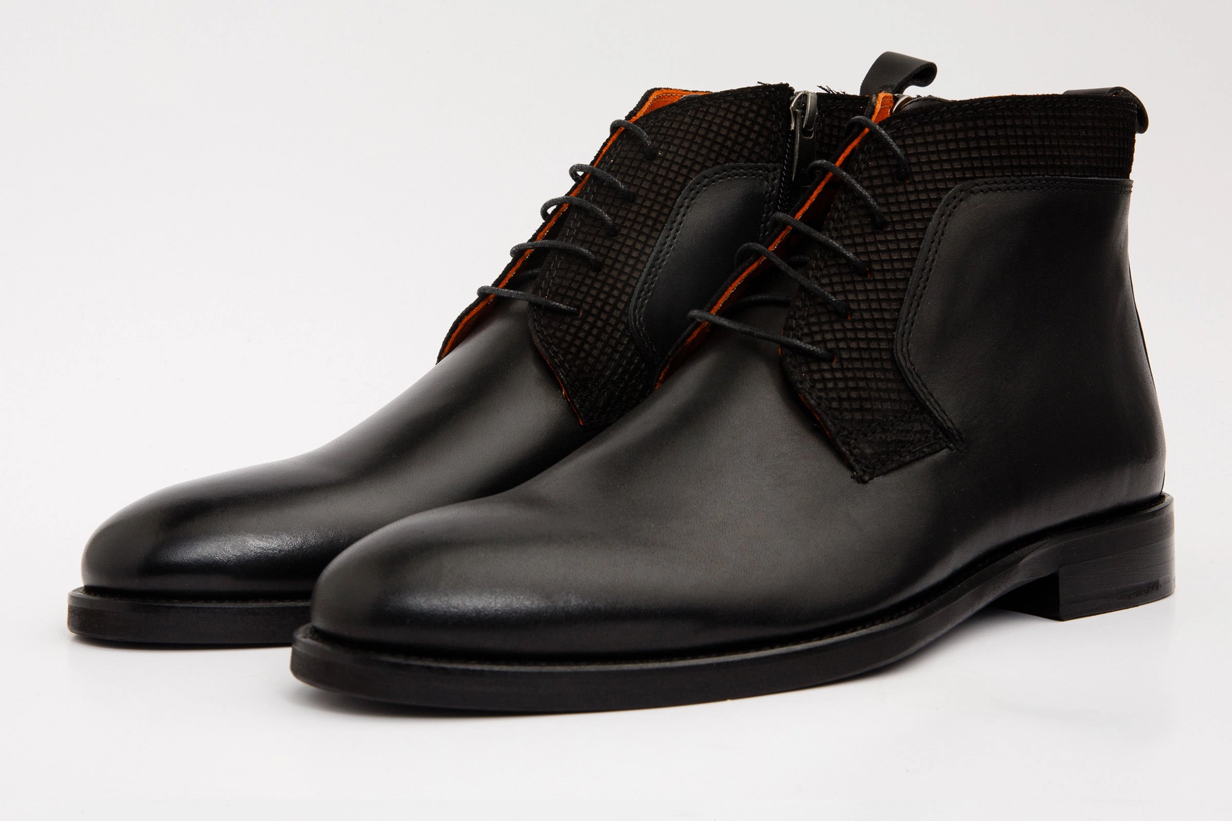 The Romto Black Leather Derby Lace-Up Men Boot With a Zipper Final Sale!