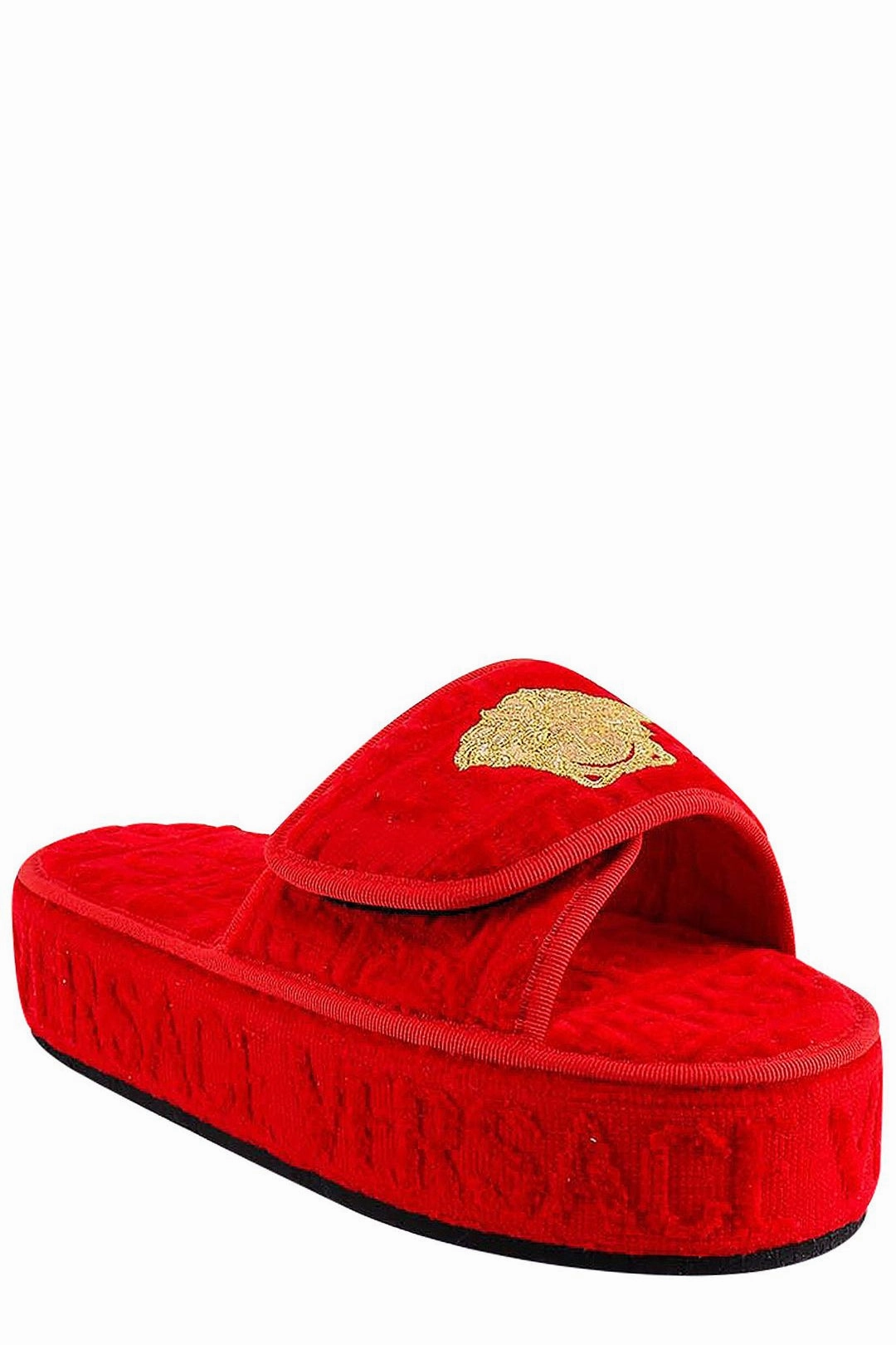 Versace Logo Monogram Platform Slides
