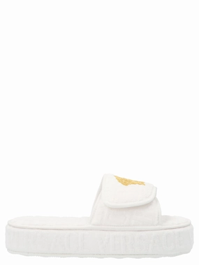 Versace Logo Monogram Platform Slides