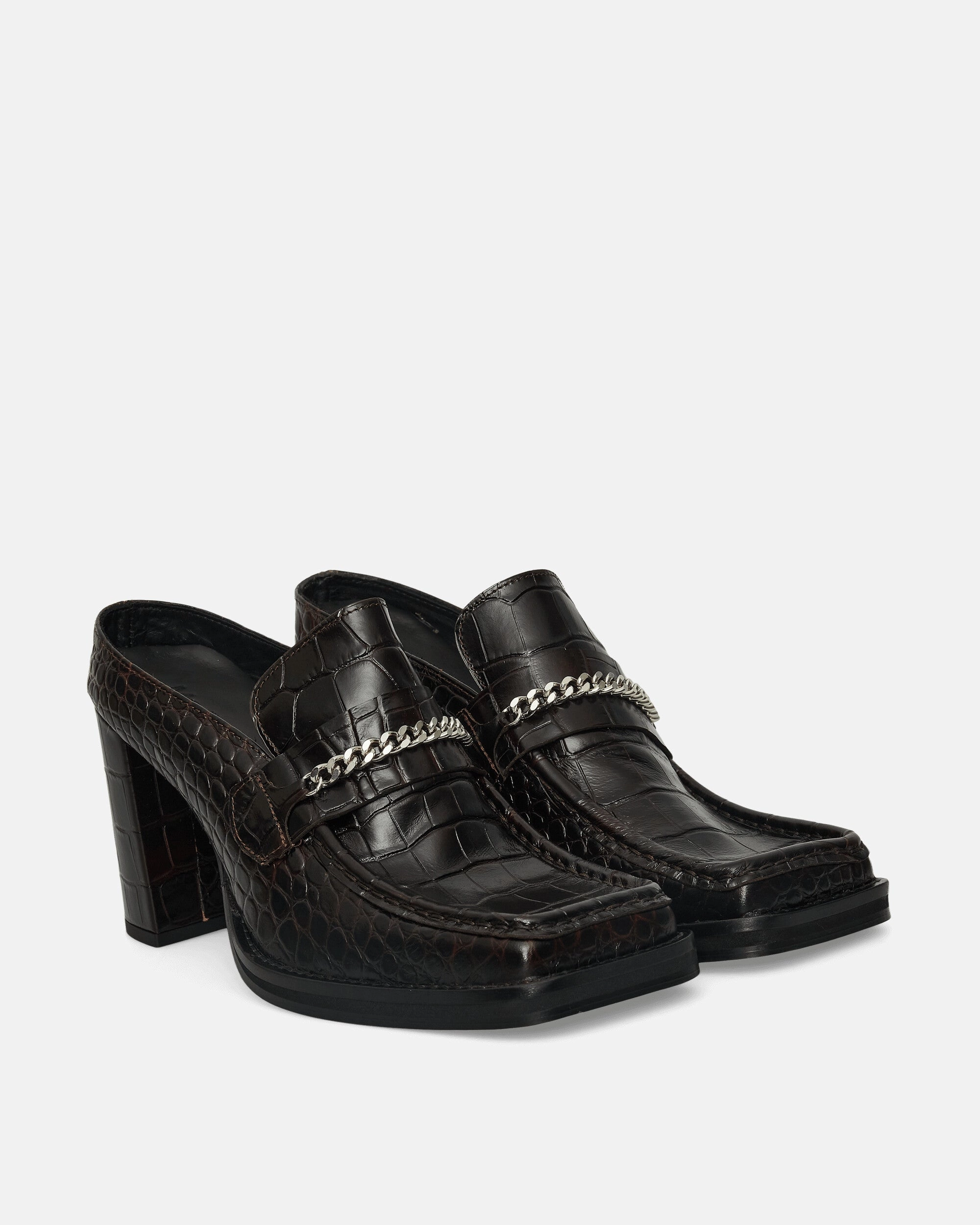 Women's Square Toe Heels Brown