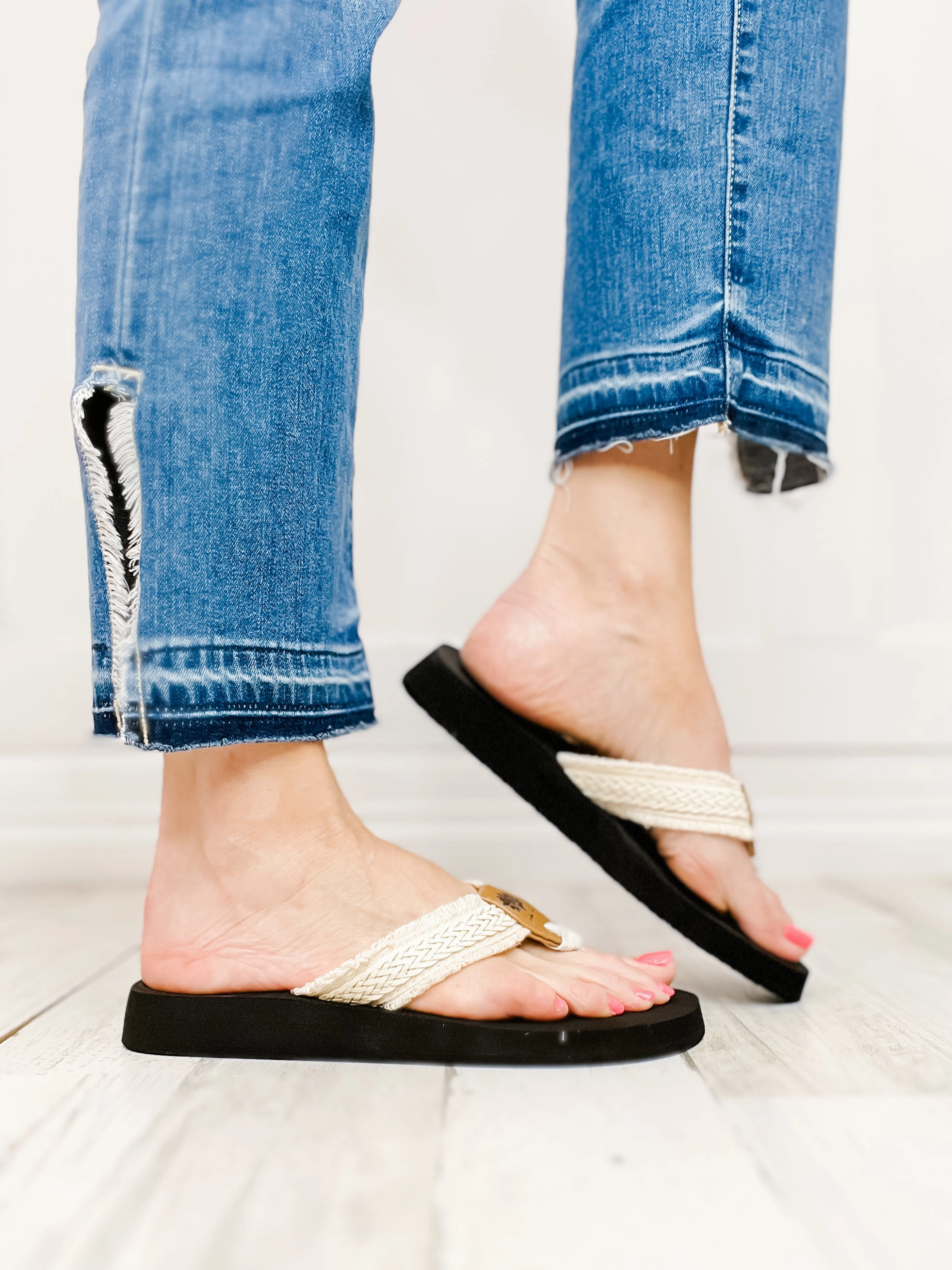 Yellowbox Fianni Flip Flop Shoes in Cream