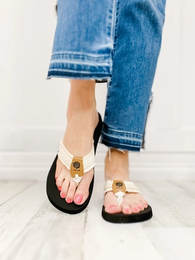 Yellowbox Fianni Flip Flop Shoes in Cream