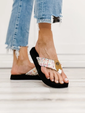 Yellowbox Frisia Flip Flop Shoes in White Multi